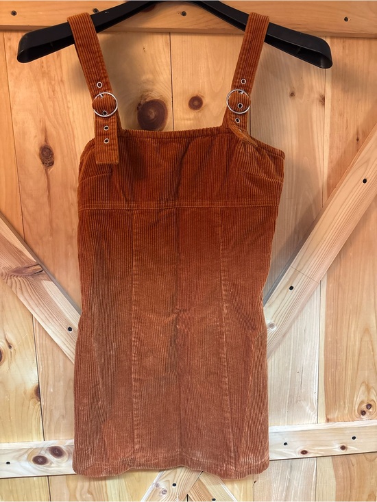 Forever 21 Dresses & Skirts - Forever 21 Rust Corduroy Mini Dress with Adjustable Straps and zipper in back